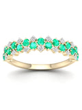 10k Yellow Gold Emerald Diamond Women's Band B61234