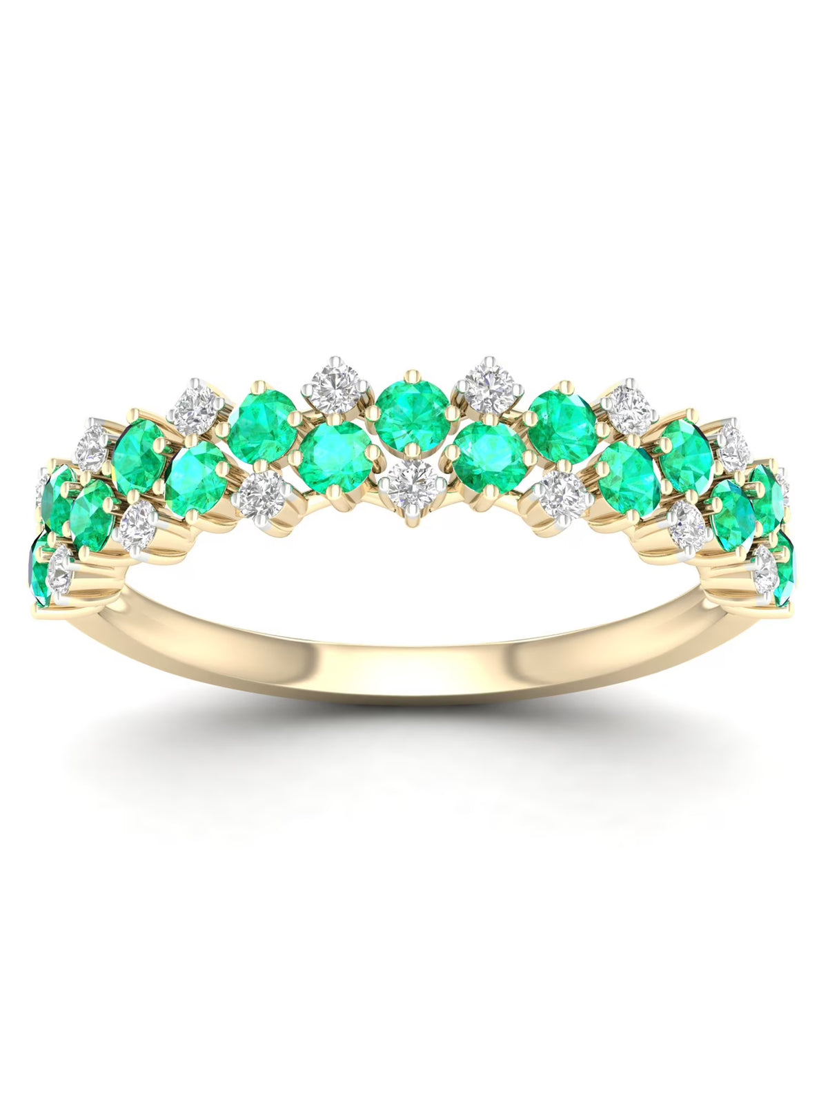 10k Yellow Gold Emerald Diamond Women's Band B61234
