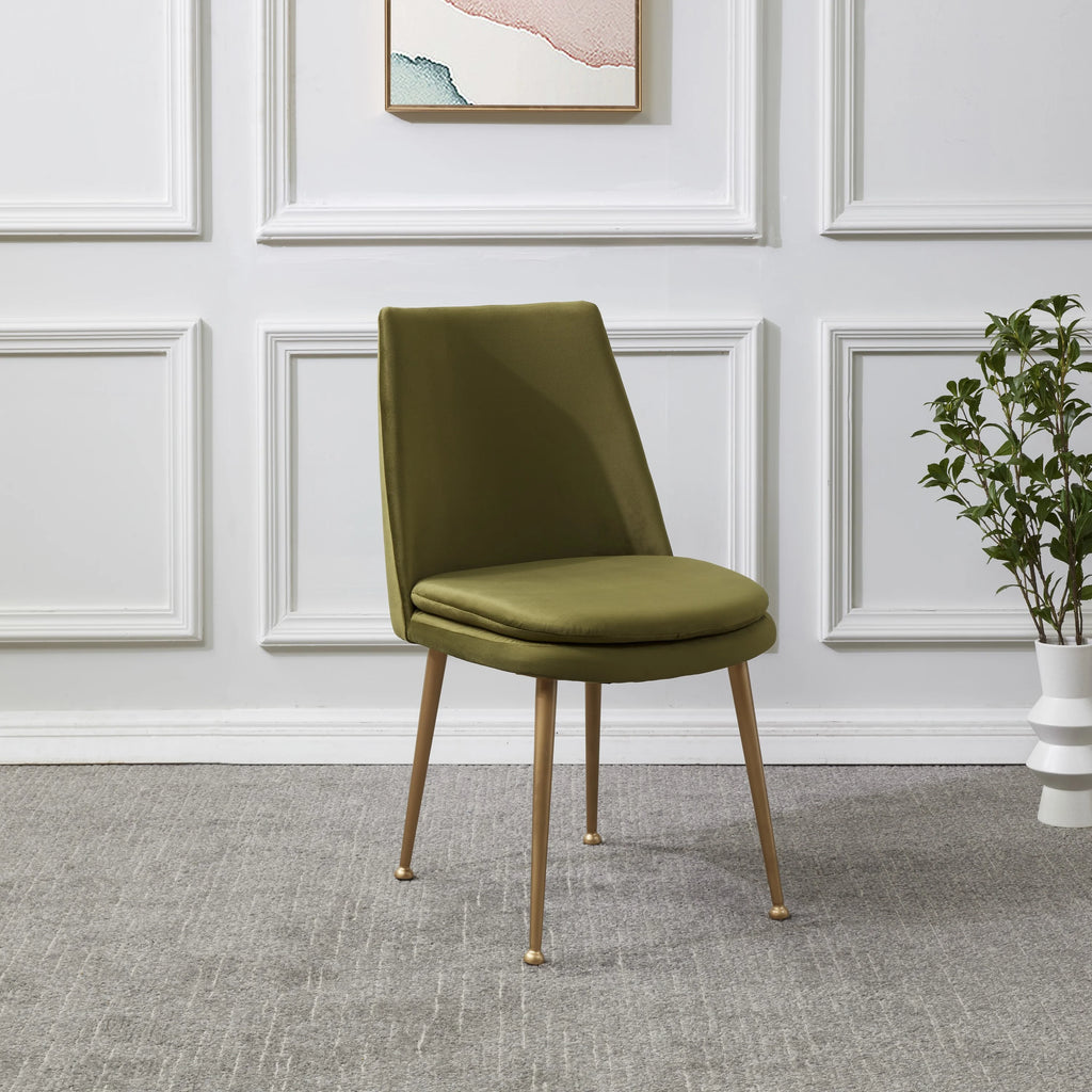 Olive Green Velvet Dining Chair I2295