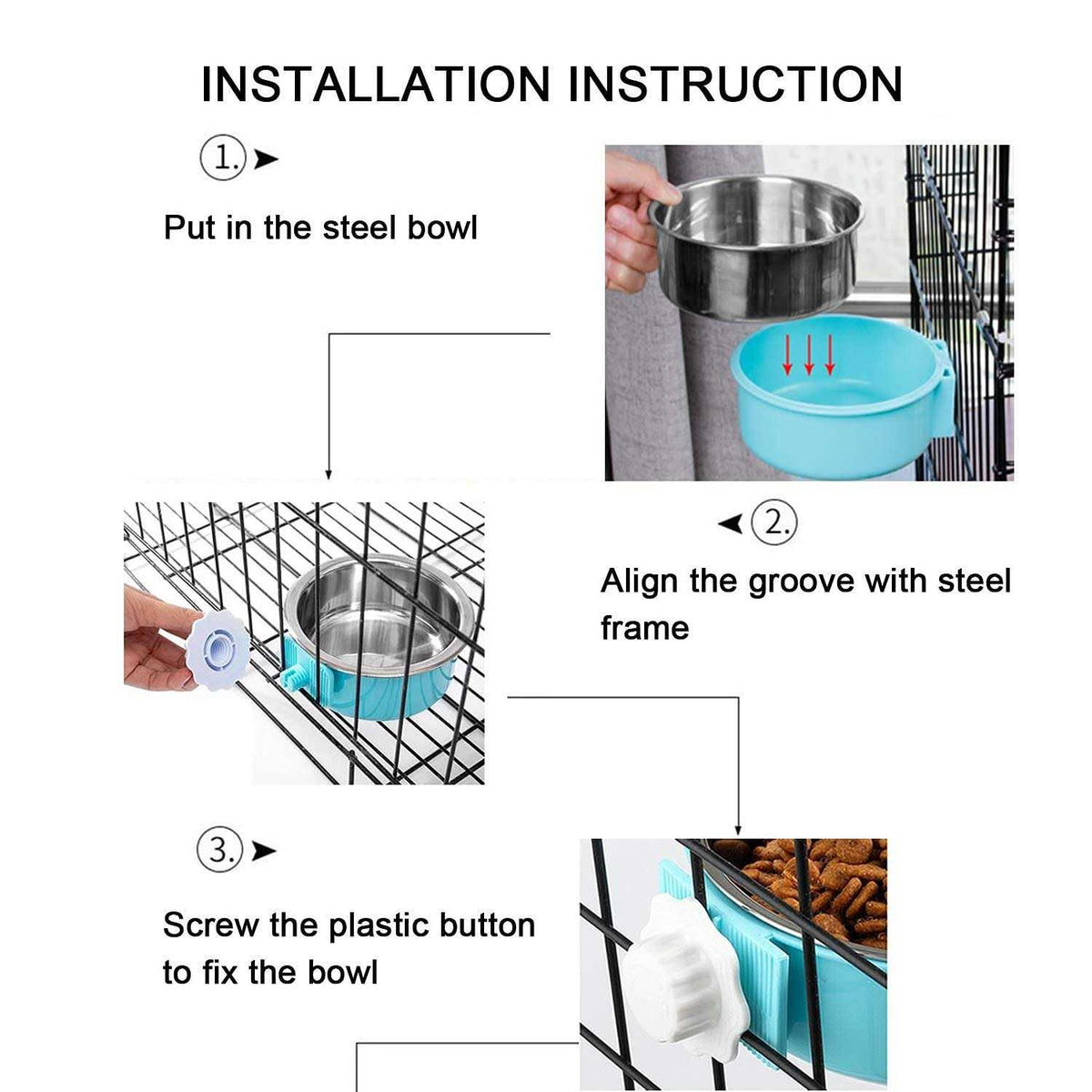 Removable Stainless Steel Dog Crate Bowl V40848