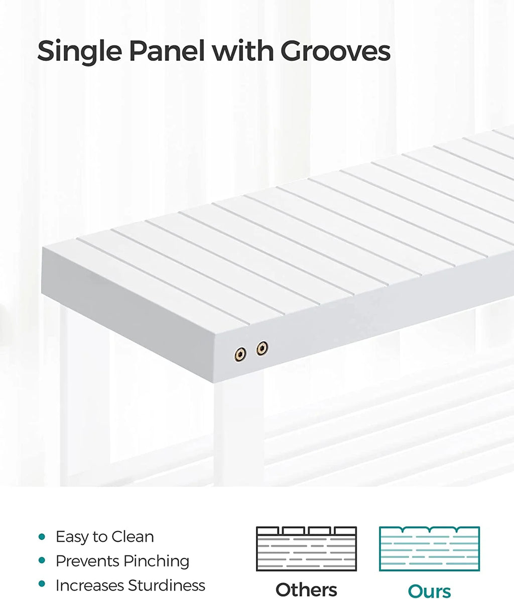 White 3-Tier Bamboo Shoe Rack Bench G220785