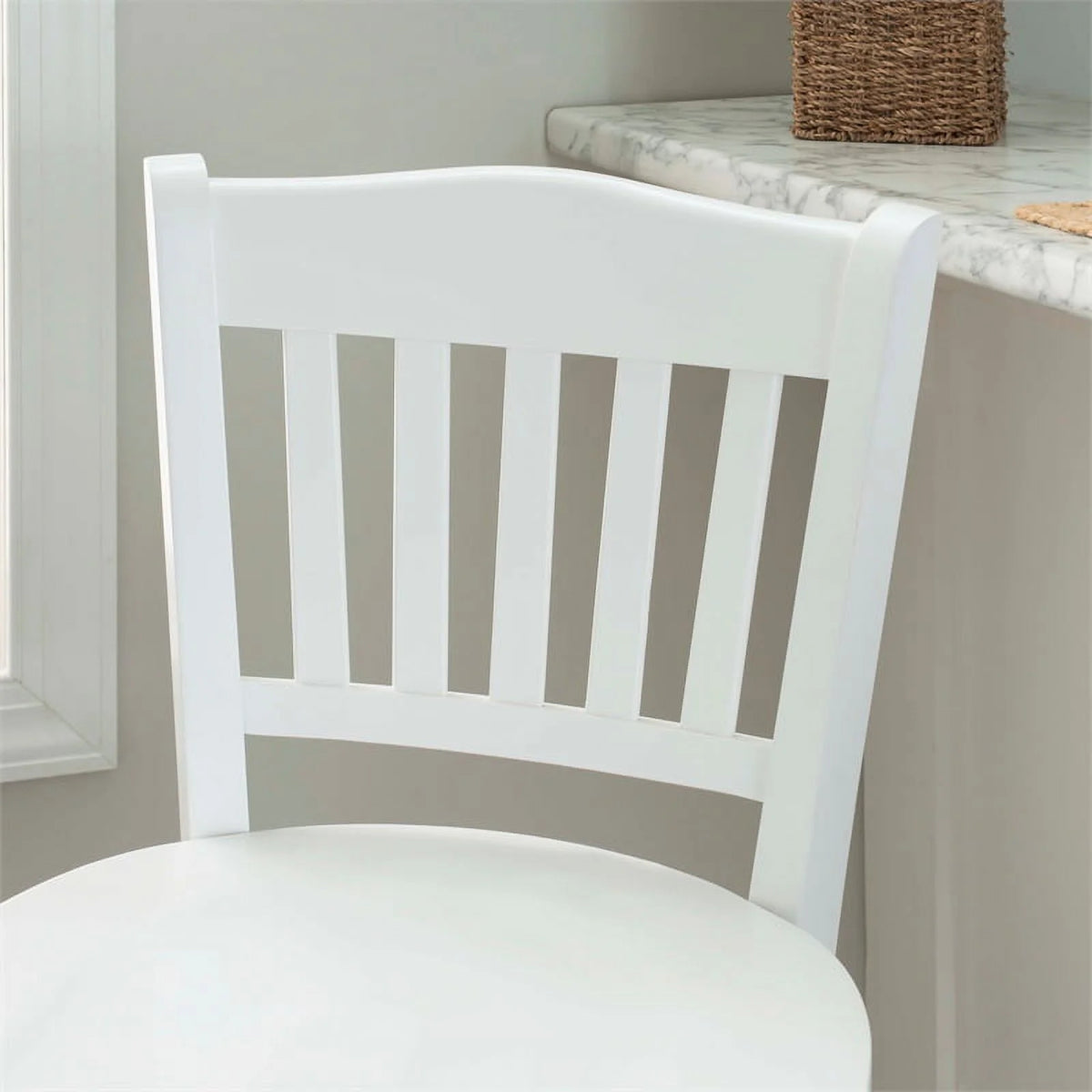 White Wood Barstools Set of 2 N3009